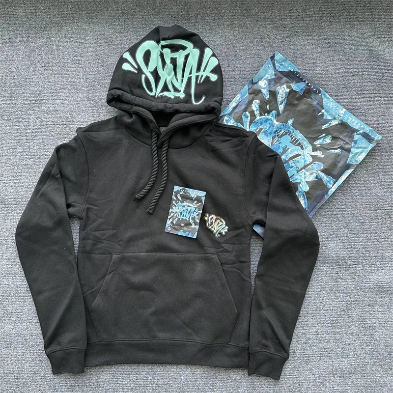 Sy Jacket and Trousers Sports Jogging Men Cotton Hoodie Young Fashion Hooded Tops Pants Women's Streetwear Coats Warm Tracksuit Econic Blanks